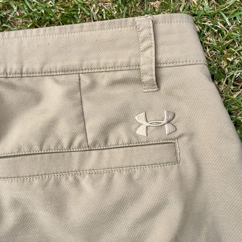 Under Armour Mens Match Play Golf Pants Khaki Stretch 34x32 Casual Performance